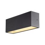 SLV Sitra L Up/Down Wandlamp Aluminium Grijs 24W 3060lm - 830-840 CCT | Buitenverlichting - IP65