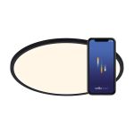 Nordlux Oja Smart 42 Plafondlamp Metaal Zwart 20W 2300lm - 827-865 Afstembaar Wit | 424mm - Wifi en Blauwtooth Dimbaar
