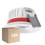 Voordeelpak 10x Ledvance LED  SPOT FIRE RATED Aluminium  8W 680lm 36D - 930 Warm Wit | Zaagmaat 68mm - IP65 - Beste Kleurweergave -  Dimbaar