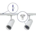 Bright Choice Complete Set 1-Fase Rail 1 Meter Wit | incl. 2x Spot + GU10 2700K 3W Dimbaar + Eindkap, Voedingsconnector